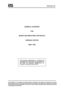 GENERAL STANDARD FOR MASKS AND BREATHING APPARATUS