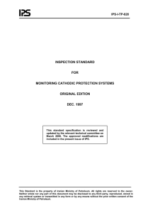 INSPECTION STANDARD  FOR MONITORING CATHODIC PROTECTION SYSTEMS