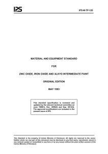 MATERIAL AND EQUIPMENT STANDARD  FOR