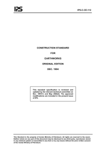 CONSTRUCTION STANDARD FOR EARTHWORKS