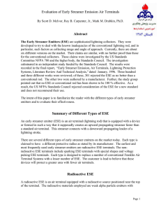 Evaluation of Early Streamer Emission Air Terminals Abstract