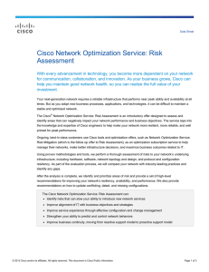 Cisco Network Optimization Service: Risk Assessment