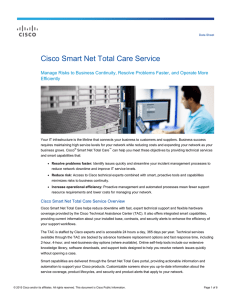 Cisco Smart Net Total Care Service Efficiently