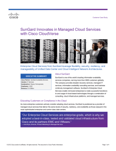 SunGard Innovates in Managed Cloud Services with Cisco CloudVerse