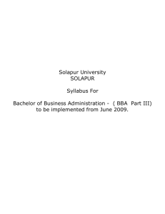 Solapur University SOLAPUR  Syllabus For