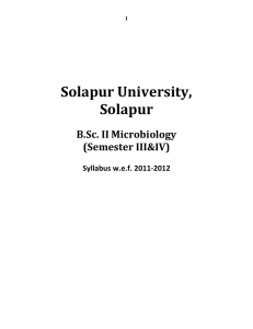   Solapur University,             Solapur  B.Sc. II Microbiology 