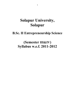 Solapur University, Solapur (Semester