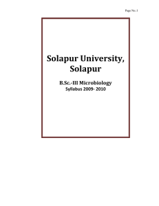 Solapur University,  Solapur    B.Sc.­III Microbiology 
