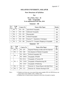 SOLAPUR UNIVERSITY, SOLAPUR New Structure of Syllabus For