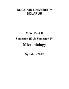 Microbiology SOLAPUR UNIVERSITY SOLAPUR