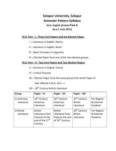 Solapur University, Solapur  Semester Pattern Syllabus   Part‐II   