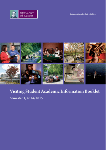 Visiting Student Academic Information Booklet Semester 1, 2014/2015