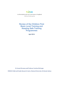 Review of the Children First Basic Level Training and Keeping Safe Training