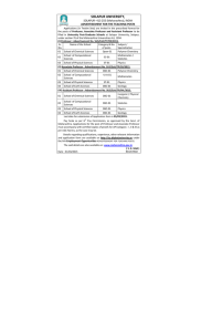 SOLAPUR UNIVERSITY, SOLAPUR- 413 255 (Maharashtra), INDIA ADVERTISEMENT FOR THE TEACHING POSTS