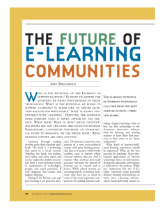 E-LEARNING COMMUNITIES THE OF