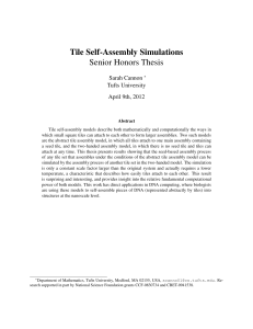 Tile Self-Assembly Simulations Senior Honors Thesis Sarah Cannon Tufts University