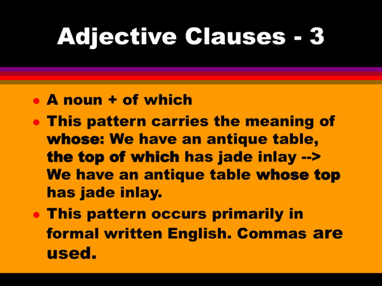 Adjective Clauses 3