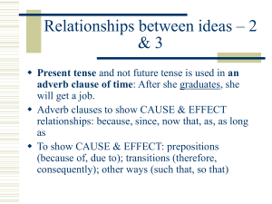 Relationships between ideas – 2 &amp; 3