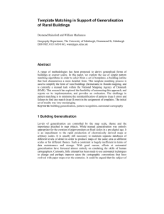 Template Matching in Support of Generalisation of Rural Buildings