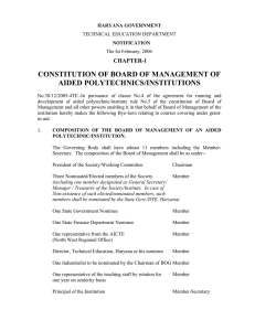 CONSTITUTION OF BOARD OF MANAGEMENT OF AIDED POLYTECHNICS/INSTITUTIONS CHAPTER-1