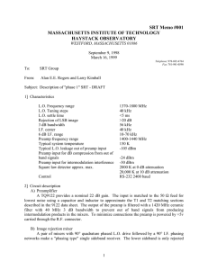 SRT Memo #001 MASSACHUSETTS INSTITUTE OF TECHNOLOGY HAYSTACK OBSERVATORY