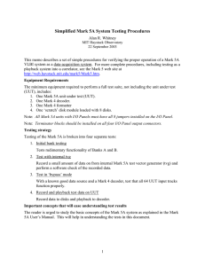 Simplified Mark 5A System Testing Procedures