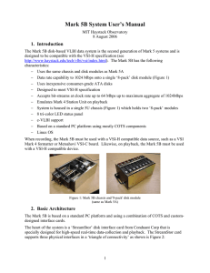 Mark 5B System User’s Manual 1.  Introduction