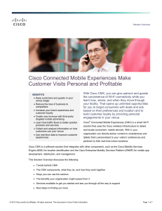 Cisco Connected Mobile Experiences Make Customer Visits Personal and Profitable