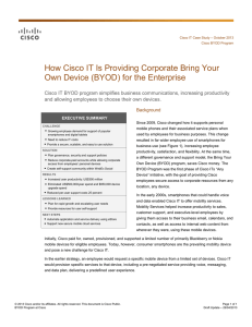 How Cisco IT Is Providing Corporate Bring Your
