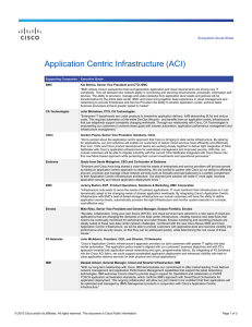 Application Centric Infrastructure (ACI)  Ecosystem Quote Sheet