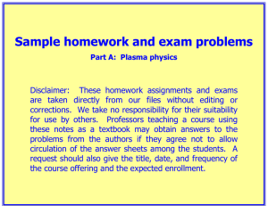 Sample homework and exam problems