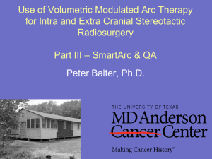 Use of Volumetric Modulated Arc Therapy Radiosurgery