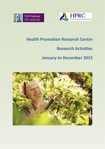 Health Promotion Research Centre  Research Activities January to December 2015