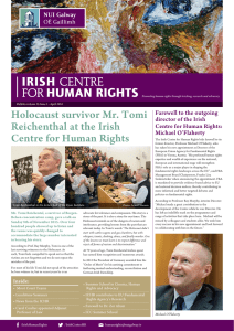 Holocaust survivor Mr. Tomi Reichenthal at the Irish Centre for Human Rights