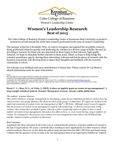Women’s Leadership Research Best of 2015