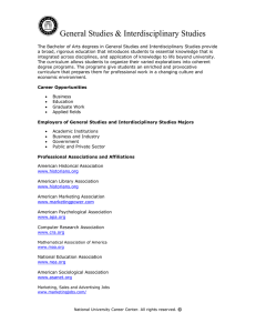 General Studies &amp; Interdisciplinary Studies