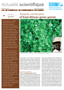 fique scienti Towards certification of East-African green garnet