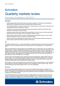 Quarterly markets review Schroders Overview of markets in Q3 2015