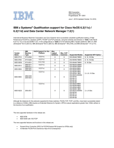 IBM z Systems Qualification support for Cisco NxOS 6.2(11c) /