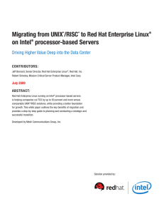 Migrating from UNIX /RISC to Red Hat Enterprise Linux
