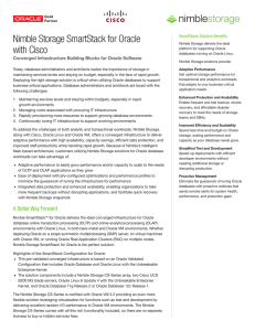 Nimble Storage SmartStack for Oracle with Cisco SmartStack Solution Benefits