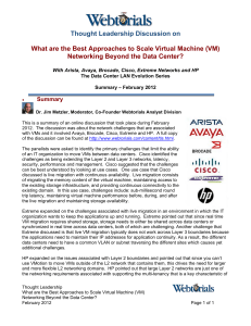 Thought Leadership Discussion on  Networking Beyond the Data Center?