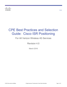 CPE Best Practices and Selection Guide:  Cisco ISR Positioning Revision 4.0