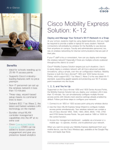 Cisco Mobility Express Solution: K-12 At-a-Glance