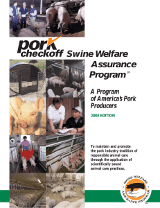 Swine Welfare Assurance Program A Program