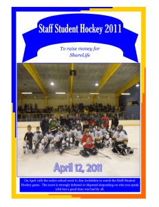 Staff Student Hockey 2011 To raise money for ShareLife