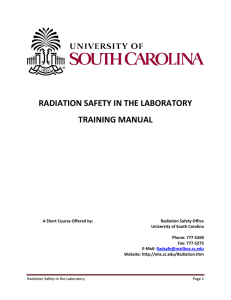 RADIATION SAFETY IN THE LABORATORY TRAINING MANUAL