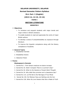 SOLAPUR UNIVERSITY, SOLAPUR Revised Semester Pattern Syllabus M.A. Part- I (English)