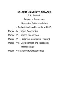 SOLAPUR UNIVERSITY, SOLAPUR. B.A. Part – III Subject – Economics.