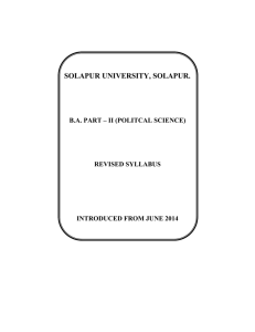 SOLAPUR UNIVERSITY, SOLAPUR. B.A. PART – II (POLITCAL SCIENCE) REVISED SYLLABUS